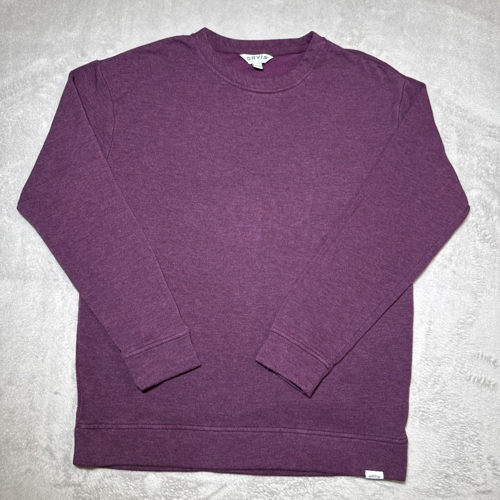 Orvis Sweatshirt Womens Cozy Pullover Long‎ Sleeve Crew Neck Comfort XS Purple